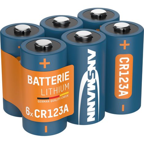 Ansmann – Piles lithium CR123A 3V (lot de 6) – Longue durée de vie jusqu'à 10 ans – Utilisation de -20°C à +60°C – Faible résistance interne pour appareils électroniques