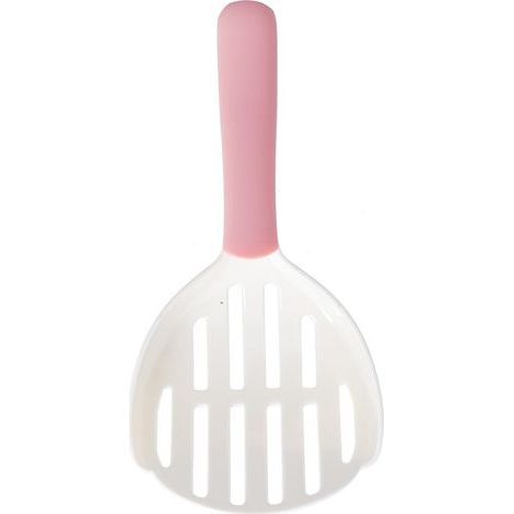 Reinigungszubehör für Haustiere, leicht abspülbar, tropffest, Katzenstreuschaufel aus ABS, weiß und rosa (1/5)