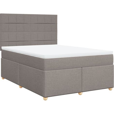 Maison Exclusive - Giroletto a Molle con Materasso Tortora 140x200 cm in Tessuto (1/5)