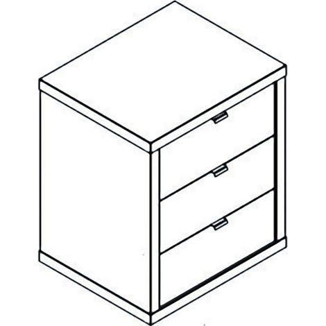 Cassettiera Comodino in Legno 3 Cassetti Bianca Laccata Chiave Ufficio Scrivania (1/3)