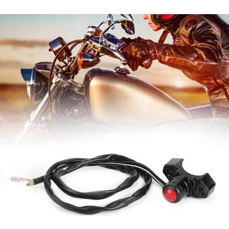 Interrupteur de démarrage et arrêt moteur pour moto - Modèle B en aluminium CNC - Diamètre 22mm (1/5)