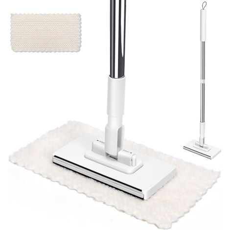 NOLUXA Balai Serpillère Microfibre Pro 360° Manche INOX Ergonomique Balais à Plat Serpillere Microfibre pour Sols Bois/Carrelage/Vinyle (1/5)