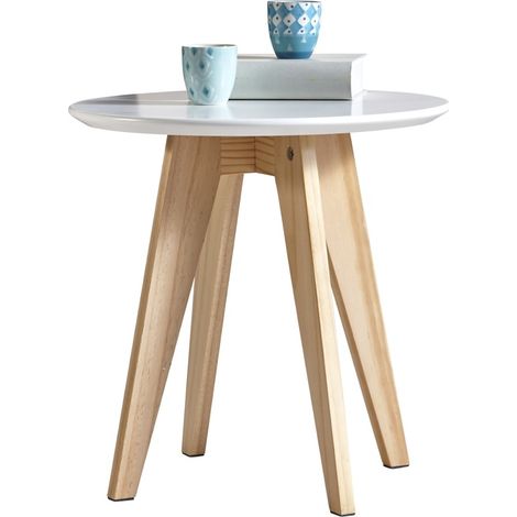 Table basse contemporaine ronde blanche Mafalda (1/3)