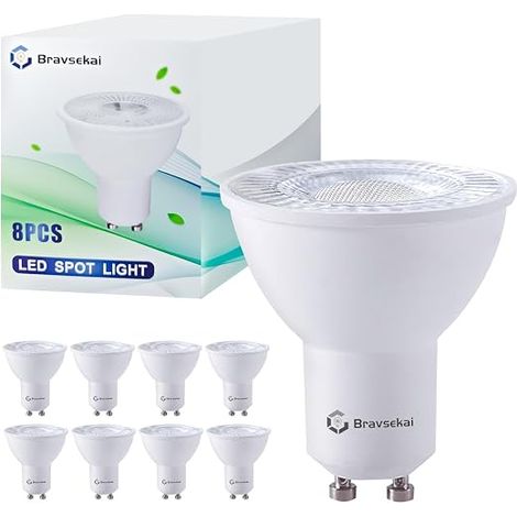 Ampoules LED GU10, Blanc Chaud 3000K, 5W 400LM,Équivalent à 35W Halogène, 220V Spot pour Boutiques, Salons, Cuisines, Salles de Bain, Chambres (1/5)