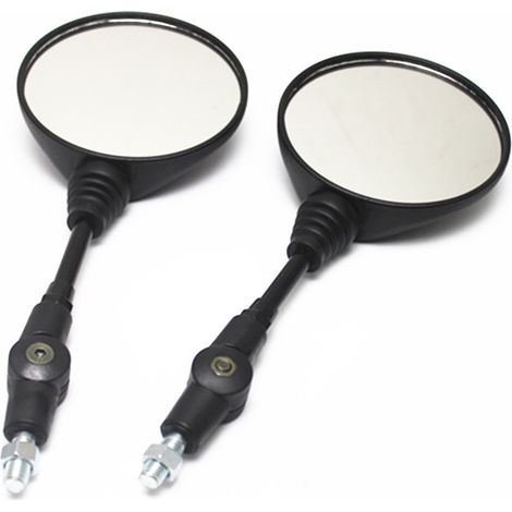 BEBUSINGOTO 1 Paire Rétroviseur Rond Pliable pour Moto Universel, Rétroviseur Moto en Alliage d'aluminium avec Guidon Pliable et Anneau de Montage, Noir (1/5)