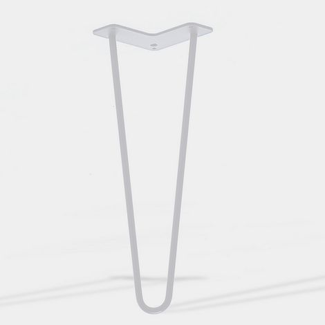 Lot de 4 pieds de meuble double fil modèle incliné blanc mat hauteur 50 cm