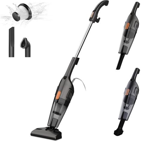 Aspirateur sans Sac 2-en-1 Ultraléger avec Filtre HEPA, 600W, Réservoir de 1L, Optimal pour Sols Durs, Moquettes et Poils d’Animaux, Noir Étincelant (1/5)