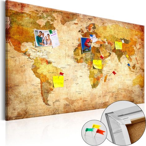 Tableau en liège World Map: Time Travel - 120 x 80 cm (1/4)