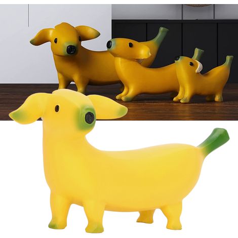 Sculpture Animalière Résine Originale [Figurine Banane-Canicule Amusante] pour Décor Maison Bureau L 18x9cm (1/5)