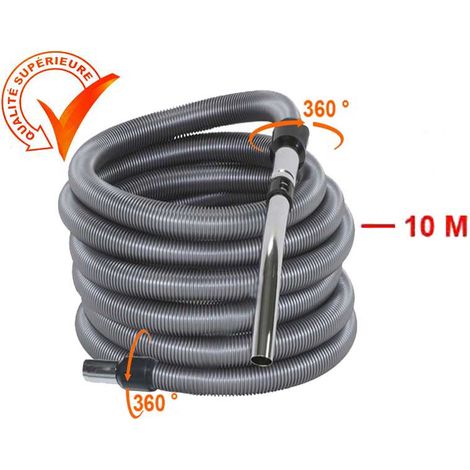 Atepac – Flexible aspiration centralisée 32mm – Longueur 10m – Compatible avec cannes télescopiques et brosses – Pour espaces confinés