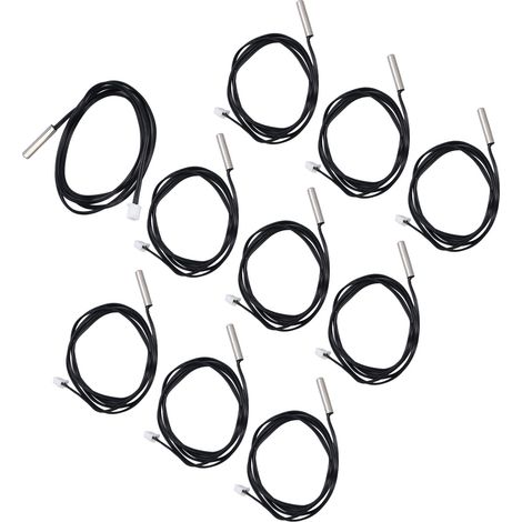NTC 10K B3950 Temperatursensor, 5x25mm zylindrische Sonde, Packung mit 10 Stück, Thermistor für präzise Messung. (1/5)