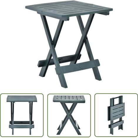 The Living Store Table pliable de jardin vert 45x43x50 cm plastique - Table De Jardin - Table Pliante - Mobilier De Jardin - Table Extérieure - Table Bistrot (1/5)