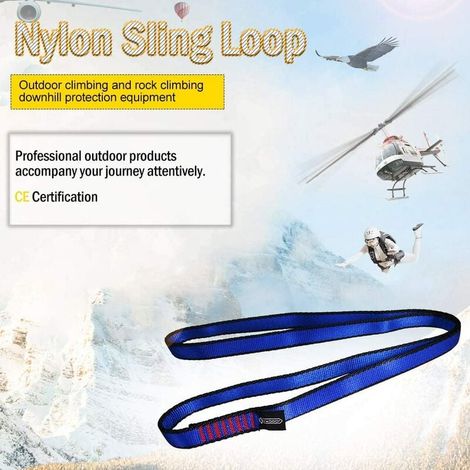 Sling D'Escalade - 16 mm - Résistance 22 kN - Polyamide - Pour Travail En Hauteur Et Arboriculture - Lot De 2 - 60 cm (1/5)