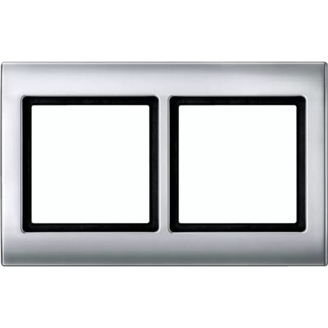 Schalterplatte Merten 400260 Doppelframe Aluminium (1/2)