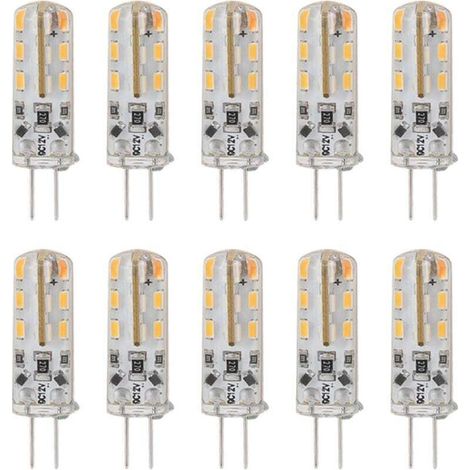 10 pièces G4 LED ampoule 1.5W DC12V blanc chaud 3000K 110LM Bi broches ampoules LED pour armoire éclairage cour (1/4)