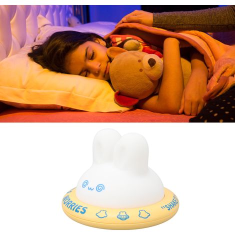 Lampe veilleuse lapin en forme d'OVNI, cadeau d'anniversaire pour enfant, décoration mignonne et créative, jaune (1/5)