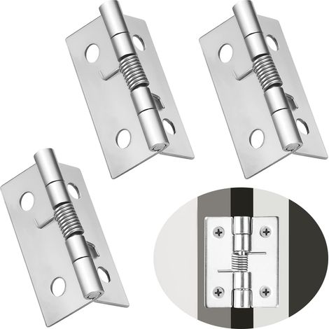 Charniere Porte Placard Charnière Porte Invisible Lourde Charniere Inox 3 Pcs Charnières Gond de Portes Paumelle Plate Meuble Cuisine Paumelles pour Portail Sans Vis 2 Pouce (1/5)