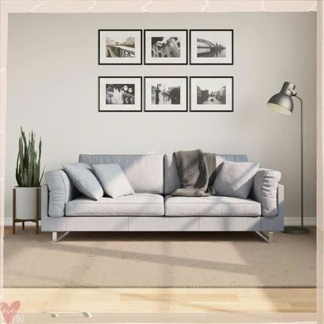 Tapis - VINGVO - HUARTE - 160x230 cm - sable - 100% polyester lavable 30°C (1/5)