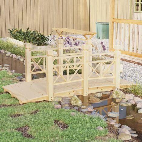 Pont de jardin Pont en bois Pont de Bassin avec garde-corps 150x67x56cm bois massif épicéa 45315 (1/5)