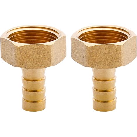 Raccord de tuyau cannelé en laiton (2 pièces), adaptateur de connecteur de tuyau cannelé femelle BSP 3/4 pouce, raccord de tuyau d'arrosage pour carburant, air, gaz, eau, huile (12 mm) (1/5)