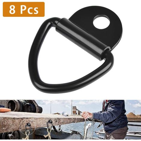 8 Pcs Crochet V-Ring en Acier Inoxydable Crochet Anneaux d'Arrimage Résistants Anneau d'ancrage pour Remorque, Camion, Bateaux, Autos, Force de Traction Maximale 40KG (1/5)