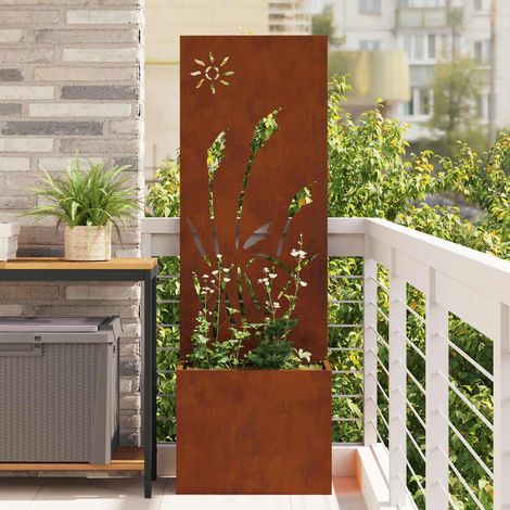 Garten Sichtschutz-Leinwand Rostig 50 x 150 cm Wetterfeststahl (1/5)