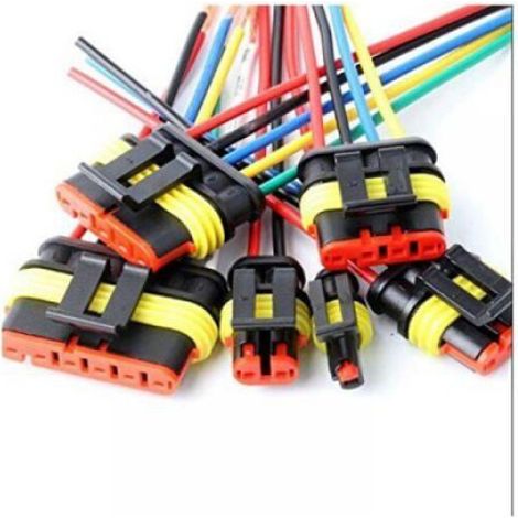 Connecteur étanche, connecteur de fil autobloquant à 2 broches avec fil marin 16 AWG pour voitures, camions, bateaux et autres con (1/4)