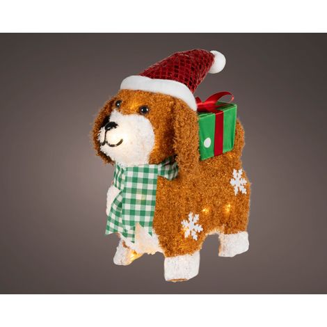 Cane LED in tessuto a batteria 13 x 35 x 35 cm multicolore Peraga Christmas