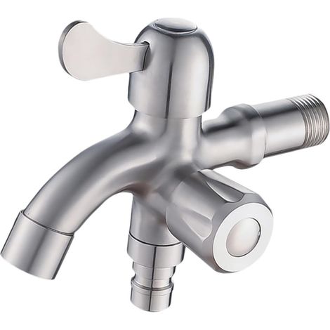Robinet pour machine à laver, inox, pour lave-linge et évier (1/5)