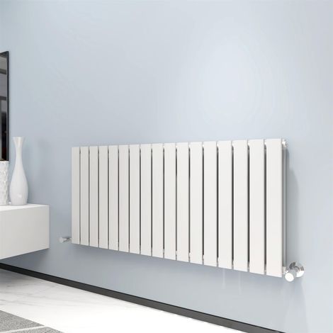 600 x 1156mm Double Designer Flat Panel Central Heating Radiator WHITE