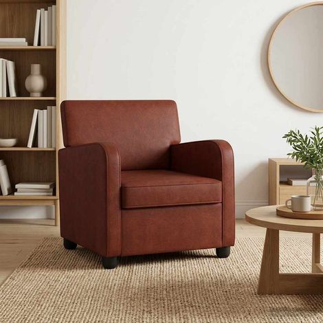 vidaXL Fauteuil Marron antique brillant Simili cuir (1/5)
