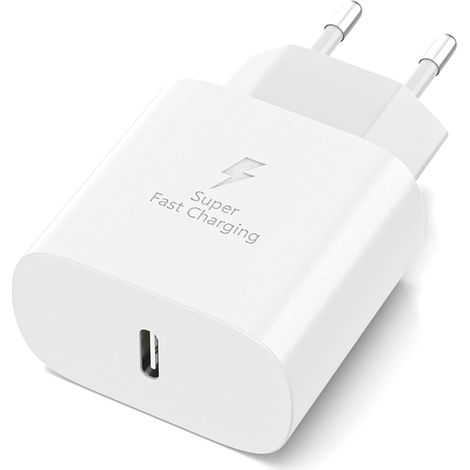 Prise de Chargeur Rapide USB C 25W pour S25 S24 S23 S22 S21 Ultra 5g S20 Ultra S20 S20+ S10 A06 A05 A04 A16 A15 A25 A35 A55 A54 5G A52 A51 A32 A31 Bloc de Charge Rapide USB-C (1/5)