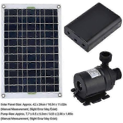 Pompe à eau solaire 50 W, 800 l/h, 12 V CC, pour fontaines de jardin et d'intérieur. Faible niveau sonore. (1/5)