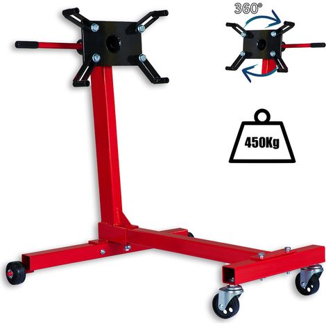 SUPPORTO BLOCCO CAVALLETTO SOSTEGNO MOTORE 450KG STRUTTURA ACCIAIO AUTO OFFICINA GARAGE