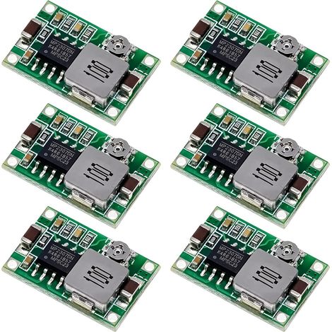 6 Pièces Mini 360 Convertisseur DC DC, Module Abaisseur de Tension 3A, Module Buck Ajustable 4,75V-23V vers 1,0V-17V Régulateur jusqu’à 96% DIY Électronique LED Alimentation Portable (1/5)