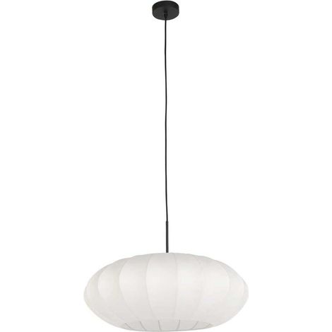 Pendelleuchte Hängelampe Deckenleuchte Esszimmerlampe Metall Seide D 60 cm (1/5)