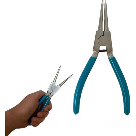 Pinza per anelli elastici seeger esterni 170mm a becco dritto manico antiscivolo (1/5)