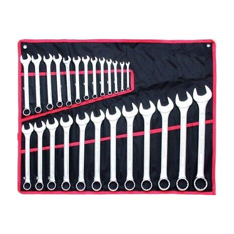 KIT SET 25 CHIAVI FORCHETTA A STELLA COMBINATE IN ACCIAIO FISSE POLIGONO INGLESI (1/2)