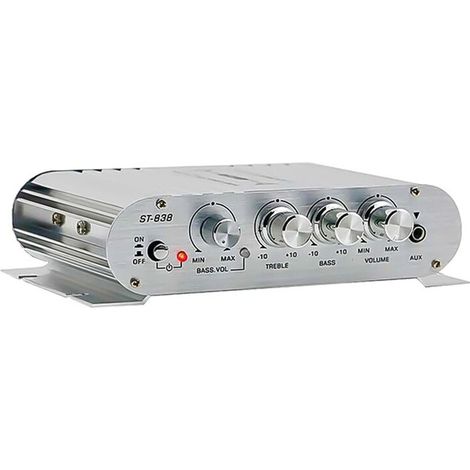 Convient pour l'amplificateur home cinéma haute fidélité 2.1 canaux ST-838, l'amplificateur de puissance, l'amplificateur audio de voiture et l'amplificateur de lecteur multimédia.