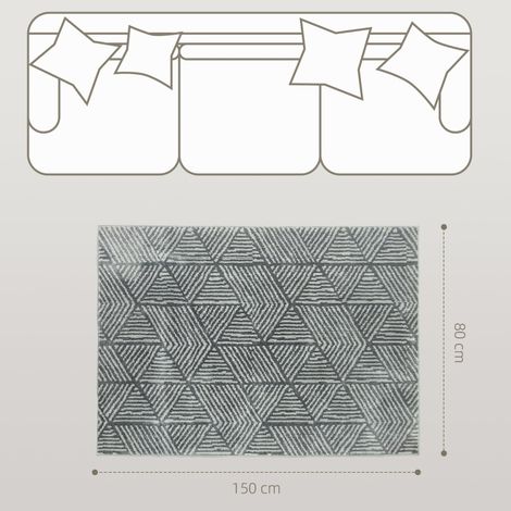 Tapis de sol contemporain lavable, 150x80 cm, gris anthracite, idéal pour séjour et salon moderne. (1/5)