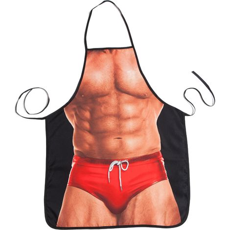 Tablier De Cuisine - Polyester Léger Et Respirant - Imprimé Graphique Clair - Pour Cuisiner Barbecue Fête Costumée - Unisexe - 72 X 54 Cm - 1 Pièce (1/5)
