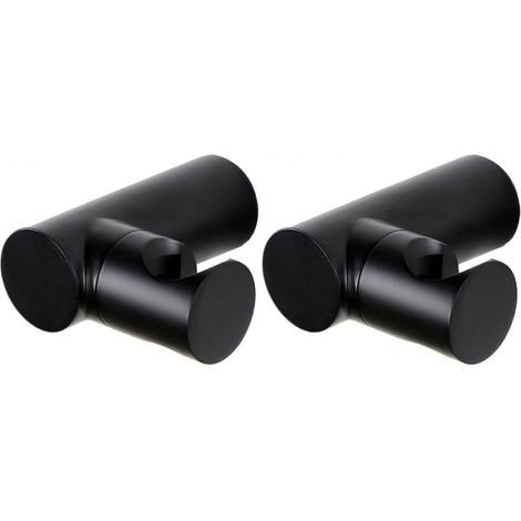 Deux supports de pommeau de douche, en laiton, muraux, noirs, supports de douche durables et portables, accessoires de salle de bain. (1/5)