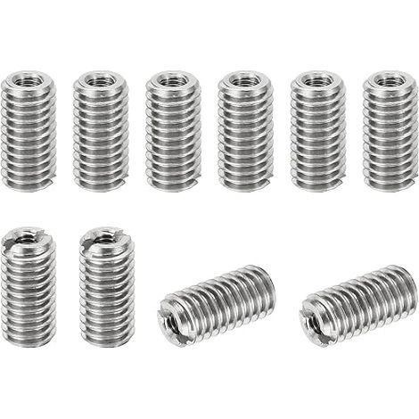 Filetage Adaptateurs Manchon Réduction Écrou Insert Fileté, 10 pcs M61 Mâle à M30.5 Femelle Réparation Insérer Écrou Vis Réducteur Conversion Inox Acier Fixation 12mm (1/5)