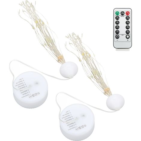 Deux lampes décoratives LED, huit modes d'éclairage, lampe solaire décorative à suspendre soi-même, avec télécommande, adaptée aux cours extérieures. (1/5)