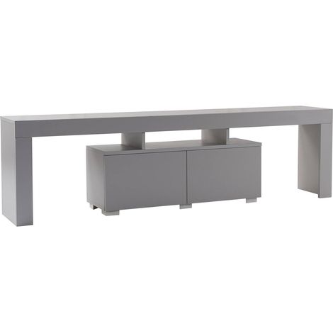 Dmora - Mobile porta TV Govone, Credenza da soggiorno, Armadio basso per TV, Base parete attrezzata, 180x31 h50 cm, Grigio (1/5)
