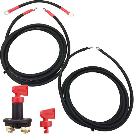 Defender Winch Battery Extension Cables - Heavy Duty - British Made + Isolator 4m (1/5)