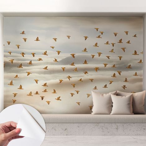 Carta da parati adesiva - lavabile - decorazione murale - per cucina - pellicola decorativa Uccelli in volo 208x146 cm (1/5)