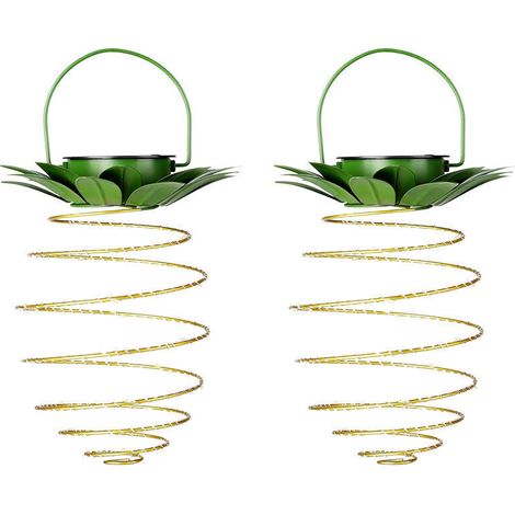 Lanterne solaire en fer forgé lumière ananas led fil de cuivre guirlande lumineuse extérieure étanche décoration de jardin suspension