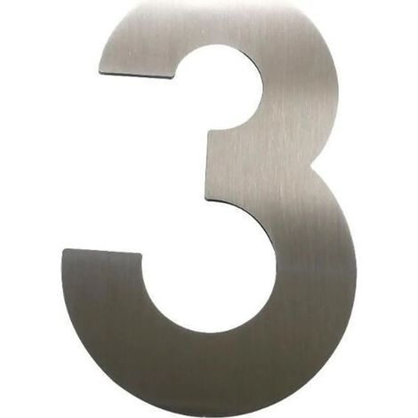 Maison numéro 3 - hauteur 120 mm, avec 2 goujons filetés M5, acier inoxydable (1/4)