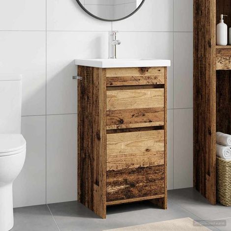 Vanidad de baño con lavabo Madera envejecida 42 x 40 x 84,5 cm